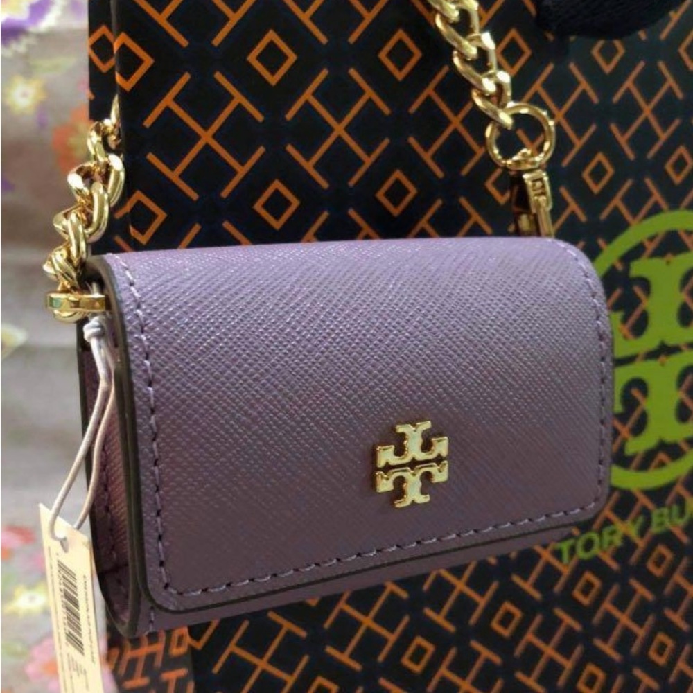 ISO Tory Burch Purple AirPods case mini purse